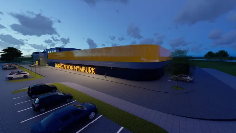 Vizualizace výstavby zimního stadionu Nymburk